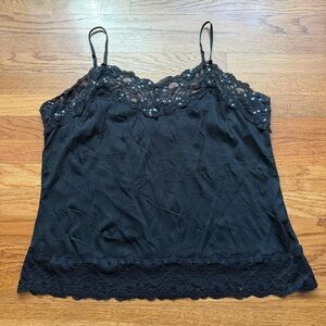 Y2K Lapis black cami goth coquette tank top XL